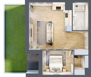 2 pokoje, mieszkanie 47,10 m², piętro 1, oferta nr 2C.1.78, Nowa Francuska IIA, Katowice, Osiedle Paderewskiego-Muchowiec, Muchowiec, ul. Szybowcowa