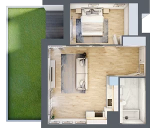 2 pokoje, mieszkanie 46,65 m², parter, oferta nr 2C.0.69, Nowa Francuska IIA, Katowice, Osiedle Paderewskiego-Muchowiec, Muchowiec, ul. Szybowcowa