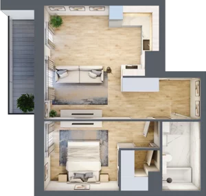 2 pokoje, mieszkanie 48,62 m², piętro 3, oferta nr 2C.3.92, Nowa Francuska IIA, Katowice, Osiedle Paderewskiego-Muchowiec, Muchowiec, ul. Szybowcowa