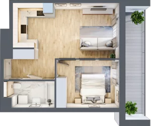 2 pokoje, mieszkanie 41,06 m², piętro 9, oferta nr 2C.9.149, Nowa Francuska IIA, Katowice, Osiedle Paderewskiego-Muchowiec, Muchowiec, ul. Szybowcowa