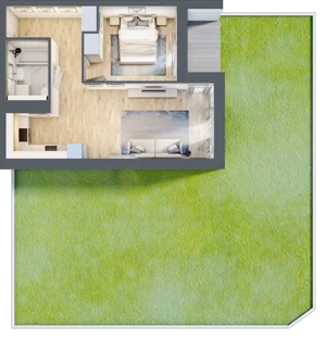 2 pokoje, mieszkanie 44,43 m², parter, oferta nr 3A.0.04, Nowa Francuska IIA, Katowice, Osiedle Paderewskiego-Muchowiec, Muchowiec, ul. Szybowcowa