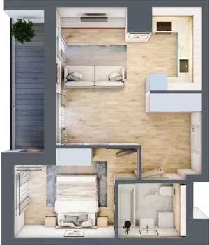 2 pokoje, mieszkanie 42,38 m², piętro 2, oferta nr 3B.2.76, Nowa Francuska IIA, Katowice, Osiedle Paderewskiego-Muchowiec, Muchowiec, ul. Szybowcowa