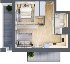 2 pokoje, mieszkanie 38,87 m², piętro 4, oferta nr 3A.4.33, Nowa Francuska IIA, Katowice, Osiedle Paderewskiego-Muchowiec, Muchowiec, ul. Szybowcowa