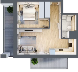 2 pokoje, mieszkanie 38,87 m², piętro 6, oferta nr 3A.6.47, Nowa Francuska IIA, Katowice, Osiedle Paderewskiego-Muchowiec, Muchowiec, ul. Szybowcowa