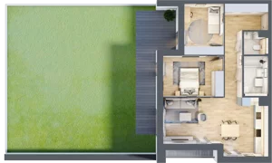 3 pokoje, mieszkanie 69,90 m², parter, oferta nr 1.00.A02, Ogrody Andersa III, Gliwice, Wojska Polskiego, ul. Generała Władysława Andersa