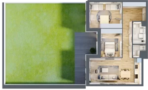 3 pokoje, mieszkanie 70,95 m², parter, oferta nr 1.00.B03, Ogrody Andersa III, Gliwice, Wojska Polskiego, ul. Generała Władysława Andersa