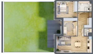 3 pokoje, mieszkanie 73,49 m², parter, oferta nr 1.00.B04, Ogrody Andersa III, Gliwice, Wojska Polskiego, ul. Generała Władysława Andersa