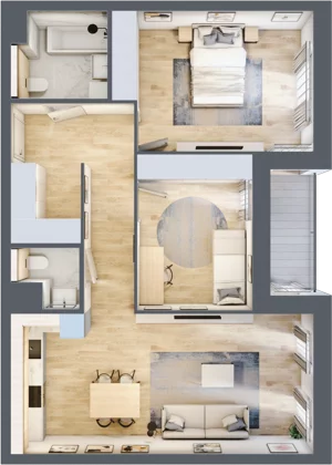 3 pokoje, mieszkanie 73,30 m², parter, oferta nr 1.00.D02, Ogrody Andersa III, Gliwice, Wojska Polskiego, ul. Generała Władysława Andersa