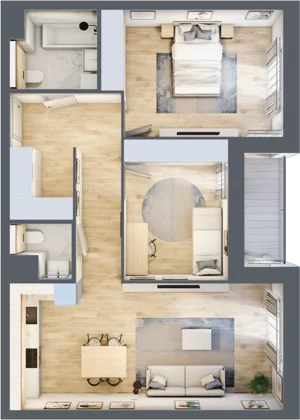 3 pokoje, mieszkanie 73,30 m², parter, oferta nr 1.00.D03, Ogrody Andersa III, Gliwice, Wojska Polskiego, ul. Generała Władysława Andersa