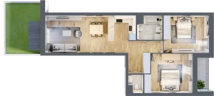 3 pokoje, mieszkanie 73,00 m², parter, oferta nr 1.00.E01, Ogrody Andersa III, Gliwice, Wojska Polskiego, ul. Generała Władysława Andersa