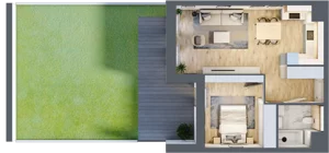 2 pokoje, mieszkanie 46,31 m², parter, oferta nr 4.00.A04, Ogrody Andersa III, Gliwice, Wojska Polskiego, ul. Generała Władysława Andersa