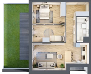3 pokoje, mieszkanie 62,69 m², parter, oferta nr 4.00.E03, Ogrody Andersa III, Gliwice, Wojska Polskiego, ul. Generała Władysława Andersa