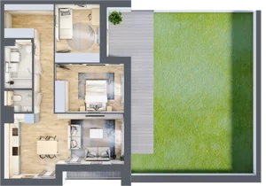 3 pokoje, mieszkanie 69,74 m², parter, oferta nr 4.00.E02, Ogrody Andersa III, Gliwice, Wojska Polskiego, ul. Generała Władysława Andersa