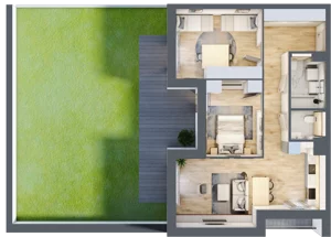 3 pokoje, mieszkanie 70,03 m², parter, oferta nr 4.00.A02, Ogrody Andersa III, Gliwice, Wojska Polskiego, ul. Generała Władysława Andersa
