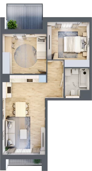 3 pokoje, mieszkanie 57,99 m², piętro 1, oferta nr 4.01.D06, Ogrody Andersa III, Gliwice, Wojska Polskiego, ul. Generała Władysława Andersa
