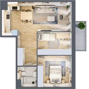 3 pokoje, mieszkanie 57,67 m², piętro 2, oferta nr 4.02.A15, Ogrody Andersa III, Gliwice, Wojska Polskiego, ul. Generała Władysława Andersa