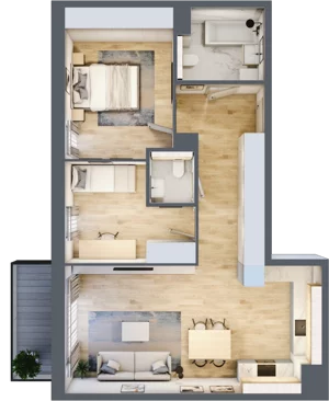 3 pokoje, mieszkanie 69,91 m², piętro 2, oferta nr 4.02.D15, Ogrody Andersa III, Gliwice, Wojska Polskiego, ul. Generała Władysława Andersa