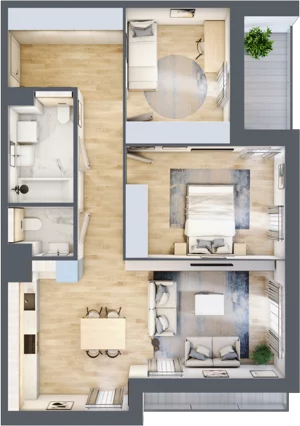 3 pokoje, mieszkanie 71,77 m², piętro 2, oferta nr 4.02.E08, Ogrody Andersa III, Gliwice, Wojska Polskiego, ul. Generała Władysława Andersa