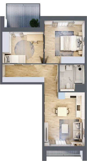 3 pokoje, mieszkanie 54,97 m², piętro 3, oferta nr 4.03.C08, Ogrody Andersa III, Gliwice, Wojska Polskiego, ul. Generała Władysława Andersa