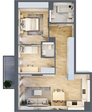 3 pokoje, mieszkanie 69,91 m², piętro 3, oferta nr 4.03.D20, Ogrody Andersa III, Gliwice, Wojska Polskiego, ul. Generała Władysława Andersa