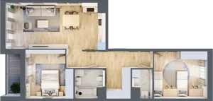 3 pokoje, mieszkanie 74,13 m², piętro 4, oferta nr 4.04.B14, Ogrody Andersa III, Gliwice, Wojska Polskiego, ul. Generała Władysława Andersa
