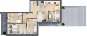 4 pokoje, mieszkanie 81,56 m², piętro 2, oferta nr 2.A2, Niebieski Bursztyn II, Reda, ul. Bosmańska