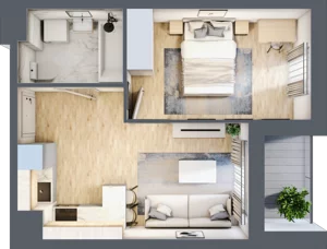 2 pokoje, mieszkanie 32,74 m², piętro 8, oferta nr 2.A63, Niebieski Bursztyn II, Reda, ul. Bosmańska