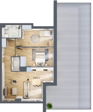 3 pokoje, mieszkanie 66,71 m², piętro 2, oferta nr 2.A1, Niebieski Bursztyn II, Reda, ul. Bosmańska