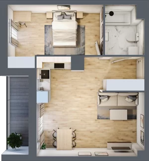 2 pokoje, mieszkanie 47,95 m², piętro 4, oferta nr 2.A21, Niebieski Bursztyn II, Reda, ul. Bosmańska