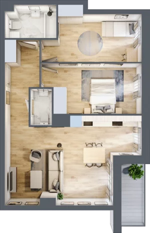 3 pokoje, mieszkanie 66,71 m², piętro 3, oferta nr 2.A10, Niebieski Bursztyn II, Reda, ul. Bosmańska