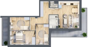 4 pokoje, mieszkanie 81,83 m², piętro 3, oferta nr 2.A11, Niebieski Bursztyn II, Reda, ul. Bosmańska
