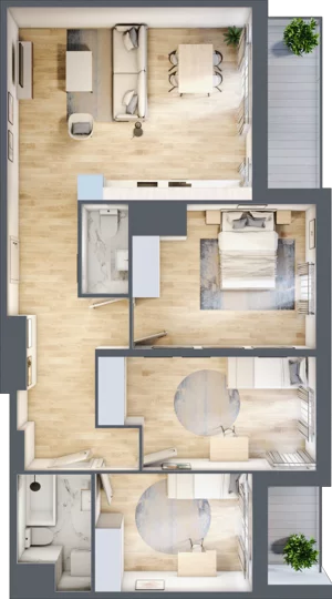 4 pokoje, mieszkanie 80,54 m², piętro 13, oferta nr 2.A106, Niebieski Bursztyn II, Reda, ul. Bosmańska