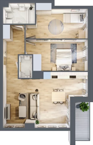 3 pokoje, mieszkanie 66,54 m², piętro 4, oferta nr 2.A19, Niebieski Bursztyn II, Reda, ul. Bosmańska