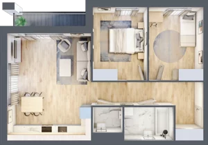 3 pokoje, mieszkanie 63,95 m², piętro 3, oferta nr 2.B6, Niebieski Bursztyn II, Reda, ul. Bosmańska