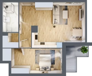 2 pokoje, mieszkanie 60,32 m², piętro 2, oferta nr 2.B2, Niebieski Bursztyn II, Reda, ul. Bosmańska