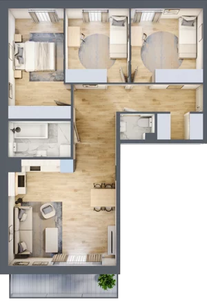 4 pokoje, mieszkanie 78,91 m², piętro 2, oferta nr 2.C4, Niebieski Bursztyn II, Reda, ul. Bosmańska