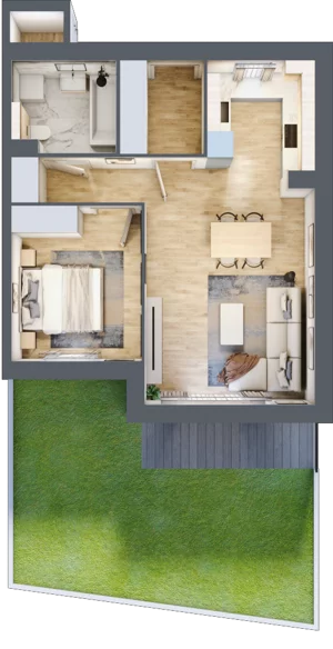 2 pokoje, apartament 49,68 m², parter, oferta nr 14A.1, Przystań Sobieszewo, Gdańsk, Wyspa Sobieszewska, ul. Narcyzowa