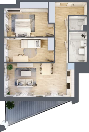 3 pokoje, mieszkanie 64,33 m², piętro 2, oferta nr III-B1.M14, Strefa Cegielnia 3, Kraków, Wzgórza Krzesławickie, Zesławice, ul. Gustawa Morcinka