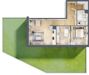 3 pokoje, mieszkanie 64,25 m², parter, oferta nr III-B1.M27, Strefa Cegielnia 3, Kraków, Wzgórza Krzesławickie, Zesławice, ul. Gustawa Morcinka
