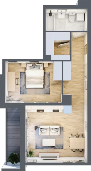 2 pokoje, mieszkanie 48,93 m², piętro 1, oferta nr III-B1.M10, Strefa Cegielnia 3, Kraków, Wzgórza Krzesławickie, Zesławice, ul. Gustawa Morcinka