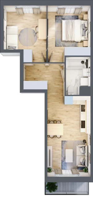 3 pokoje, mieszkanie 50,76 m², piętro 1, oferta nr III-B1.M29, Strefa Cegielnia 3, Kraków, Wzgórza Krzesławickie, Zesławice, ul. Gustawa Morcinka
