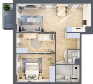3 pokoje, mieszkanie 62,06 m², piętro 1, oferta nr III-B1.M32, Strefa Cegielnia 3, Kraków, Wzgórza Krzesławickie, Zesławice, ul. Gustawa Morcinka