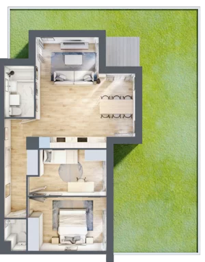 3 pokoje, mieszkanie 64,92 m², piętro 2, oferta nr III-B1.M12, Strefa Cegielnia 3, Kraków, Wzgórza Krzesławickie, Zesławice, ul. Gustawa Morcinka