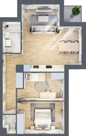3 pokoje, mieszkanie 64,92 m², piętro 2, oferta nr III-B1.M12, Strefa Cegielnia 3, Kraków, Wzgórza Krzesławickie, Zesławice, ul. Gustawa Morcinka