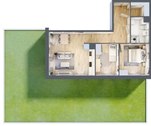 3 pokoje, mieszkanie 64,25 m², parter, oferta nr III-B2.M22, Strefa Cegielnia 3, Kraków, Wzgórza Krzesławickie, Zesławice, ul. Gustawa Morcinka