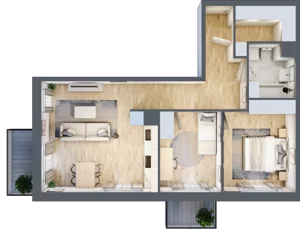 3 pokoje, mieszkanie 64,16 m², piętro 1, oferta nr III-B2.M26, Strefa Cegielnia 3, Kraków, Wzgórza Krzesławickie, Zesławice, ul. Gustawa Morcinka