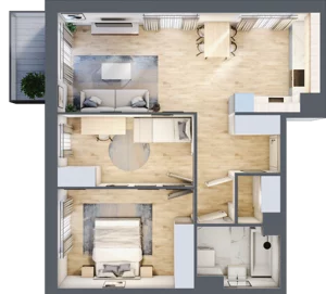 3 pokoje, mieszkanie 61,71 m², piętro 2, oferta nr III-B2.M31, Strefa Cegielnia 3, Kraków, Wzgórza Krzesławickie, Zesławice, ul. Gustawa Morcinka