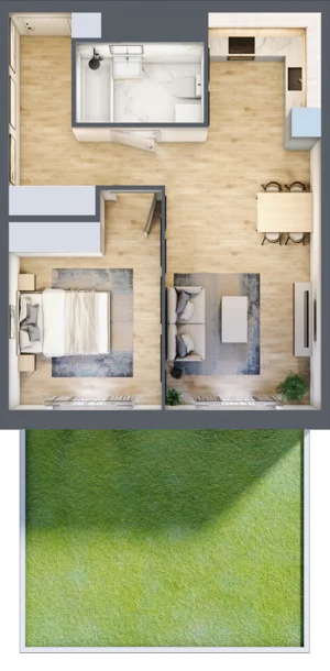 2 pokoje, mieszkanie 49,30 m², parter, oferta nr III-B3.M20, Strefa Cegielnia 3, Kraków, Wzgórza Krzesławickie, Zesławice, ul. Gustawa Morcinka