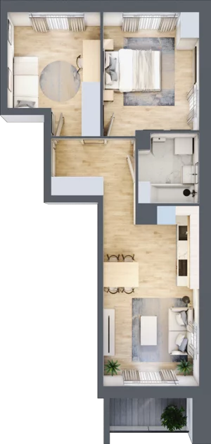 3 pokoje, mieszkanie 50,72 m², piętro 3, oferta nr III-B3.M12, Strefa Cegielnia 3, Kraków, Wzgórza Krzesławickie, Zesławice, ul. Gustawa Morcinka