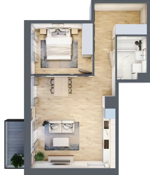 2 pokoje, mieszkanie 50,05 m², piętro 3, oferta nr III-B3.M44, Strefa Cegielnia 3, Kraków, Wzgórza Krzesławickie, Zesławice, ul. Gustawa Morcinka